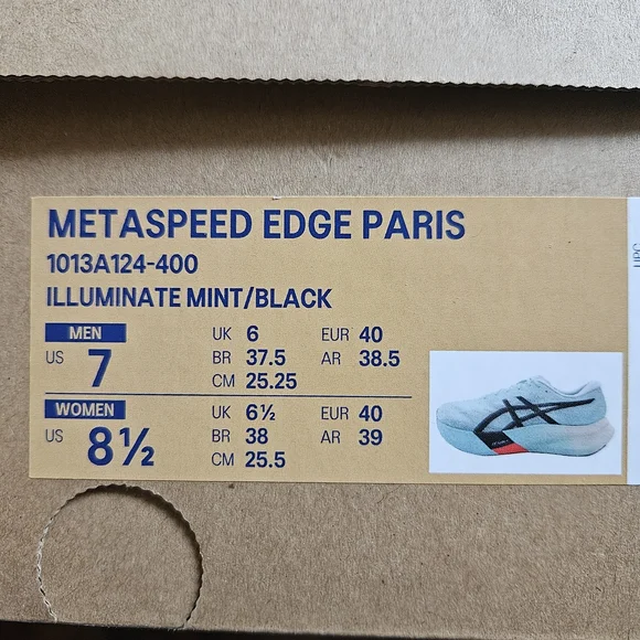 Brand New ASICS METASPEED PARIS W8.5/M7 ...NEVER WORN NEW IN BOX - Picture 2 of 5